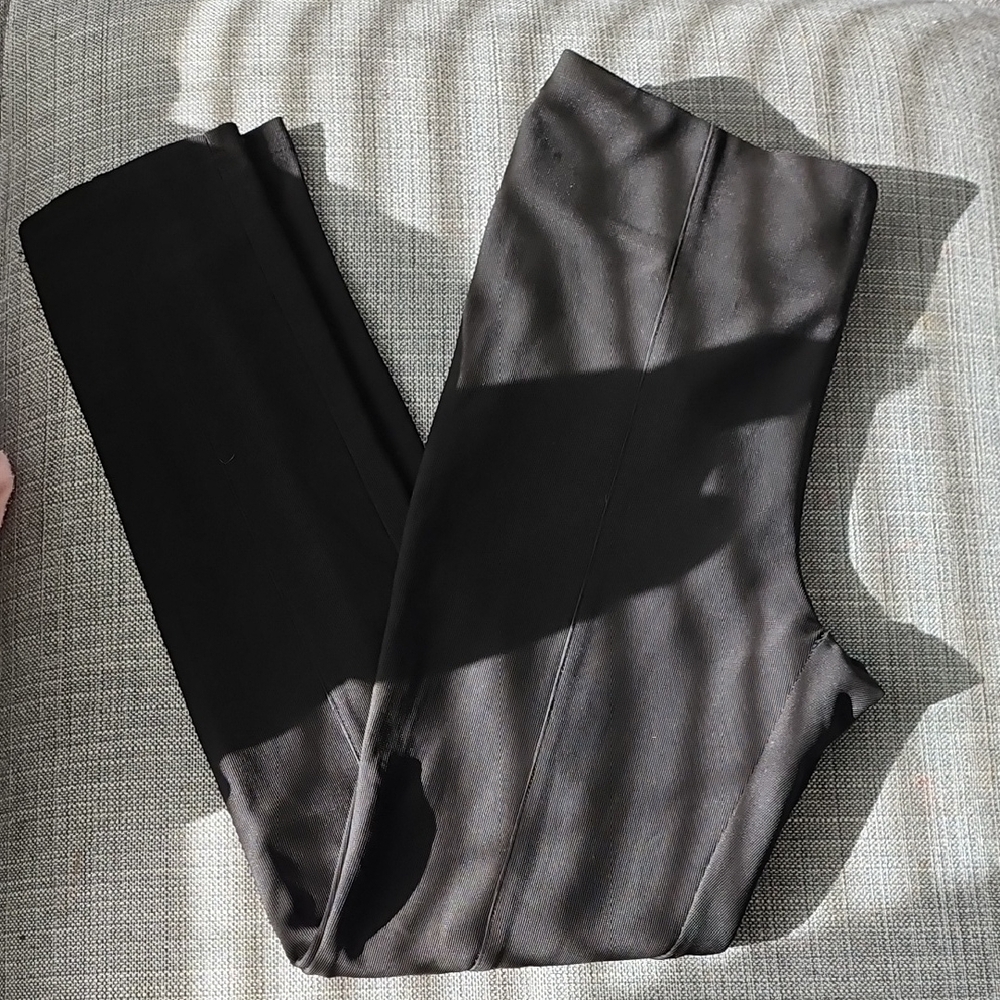 Slinky Black Women's Pants Silver Zipper Onside